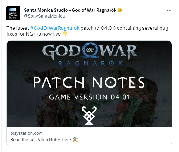 《战神5》新补丁上线  修复“新游戏+”模式bug(《战神5》攻略)