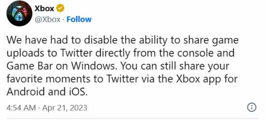 Xbox主机和Win截屏不再支持分享到推特 但App可以(xbox主机有哪些型号)