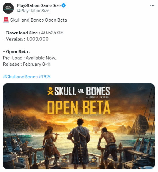 PS5《碧海黑帆》公测版预载今日开启 大小为40GB(碧海黑帆没有消息了)