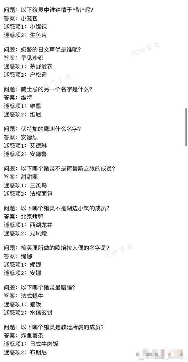 《食之契约》新春答题答案2024大全一览