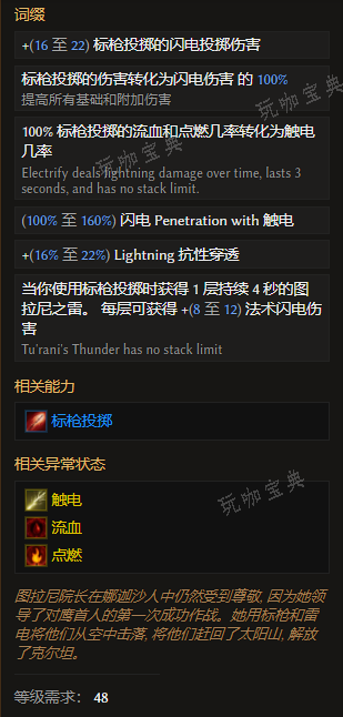 《最后纪元》双手长矛图兰尼斯双叉戟有什么特点
