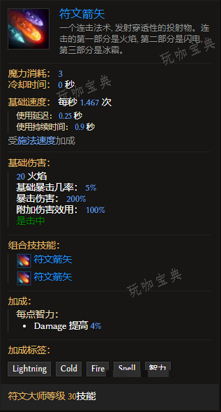 《最后纪元》符文大师技能符文箭矢有什么特点