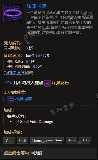 《最后纪元》虚空骑士技能深渊回响有什么特点